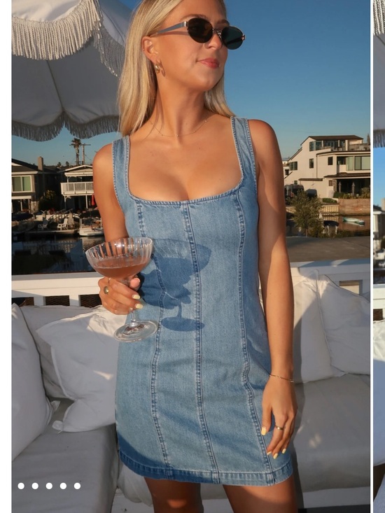 Show Me Your MuMu Dresses & Skirts - Show Me Your Mumu Steph Mini Dress Gloomy Blue Denim Open Back Revolve Size M